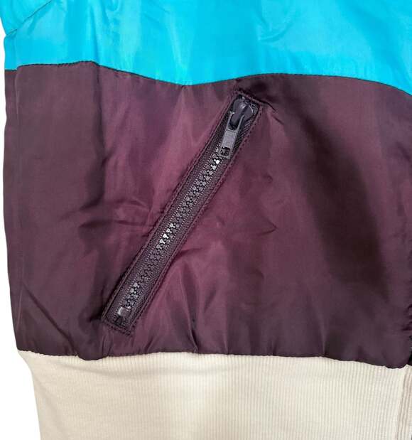 Vintage Ocean Pacific OP Junior XL Fits Women S Stripe ZipUp Puff Ski Vest - Picture 6 of 8